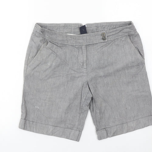 GAP Women’s Grey Chino Shorts UK 8 Linen Cotton Casual Summer