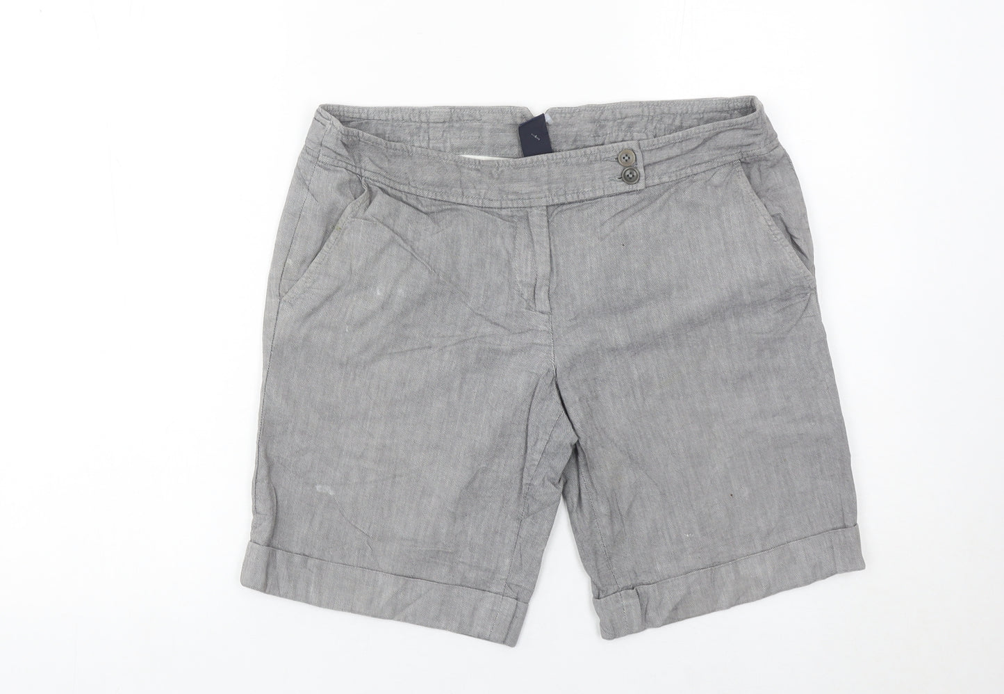 GAP Women’s Grey Chino Shorts UK 8 Linen Cotton Casual Summer