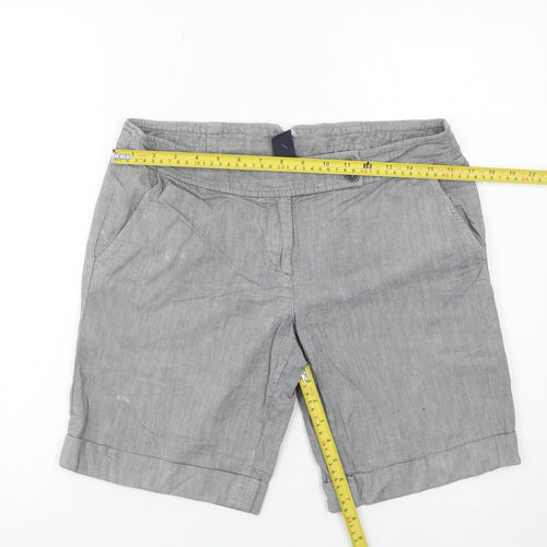 GAP Women’s Grey Chino Shorts UK 8 Linen Cotton Casual Summer