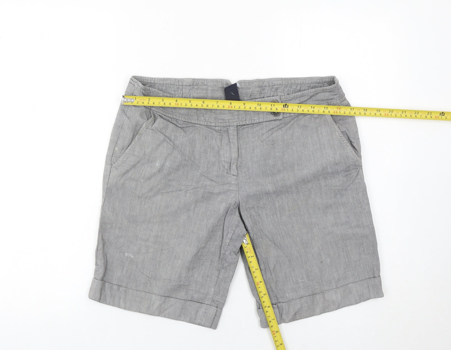 GAP Women’s Grey Chino Shorts UK 8 Linen Cotton Casual Summer