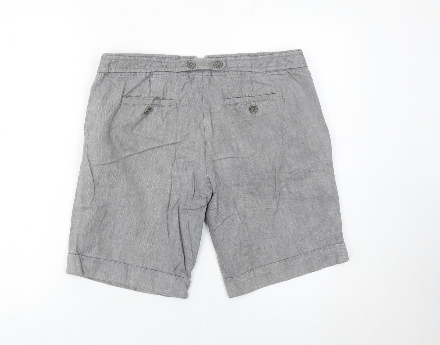 GAP Women’s Grey Chino Shorts UK 8 Linen Cotton Casual Summer