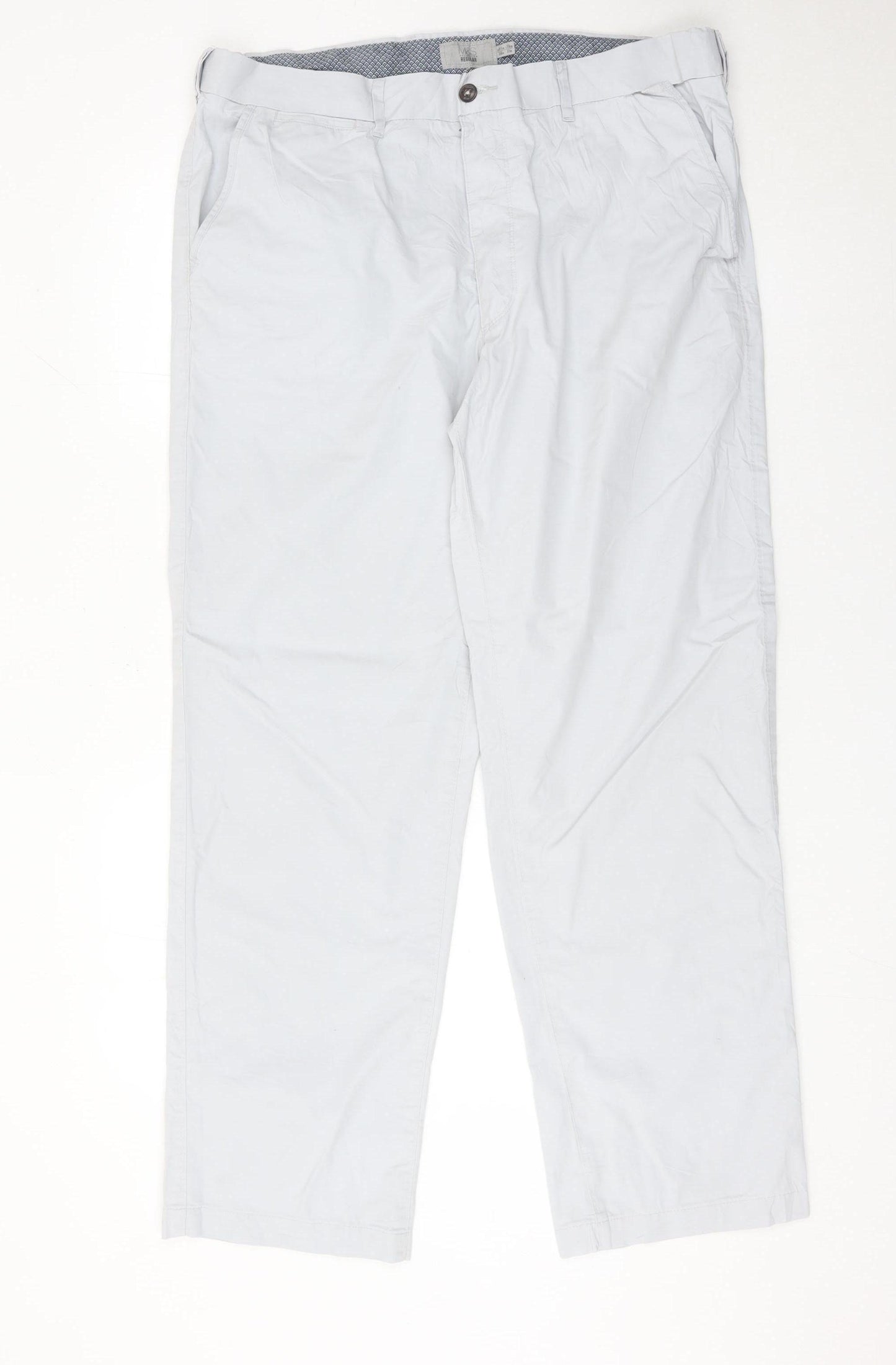 Marks and Spencer Mens Grey Chino Trousers 38W 31L Regular Fit