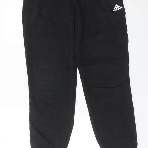 Adidas Womens Black Jogger Trousers UK 12-14 Cotton Blend