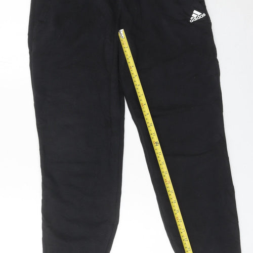 Adidas Womens Black Jogger Trousers UK 12-14 Cotton Blend