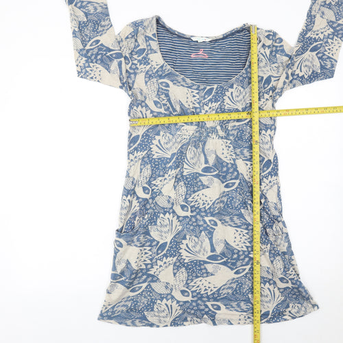 White Stuff Women’s Blue Cotton Knee Length Shift Dress Size 10