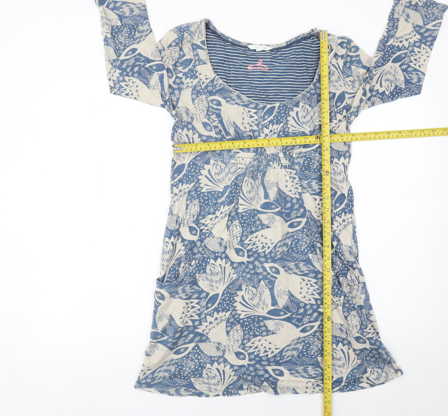 White Stuff Women’s Blue Cotton Knee Length Shift Dress Size 10