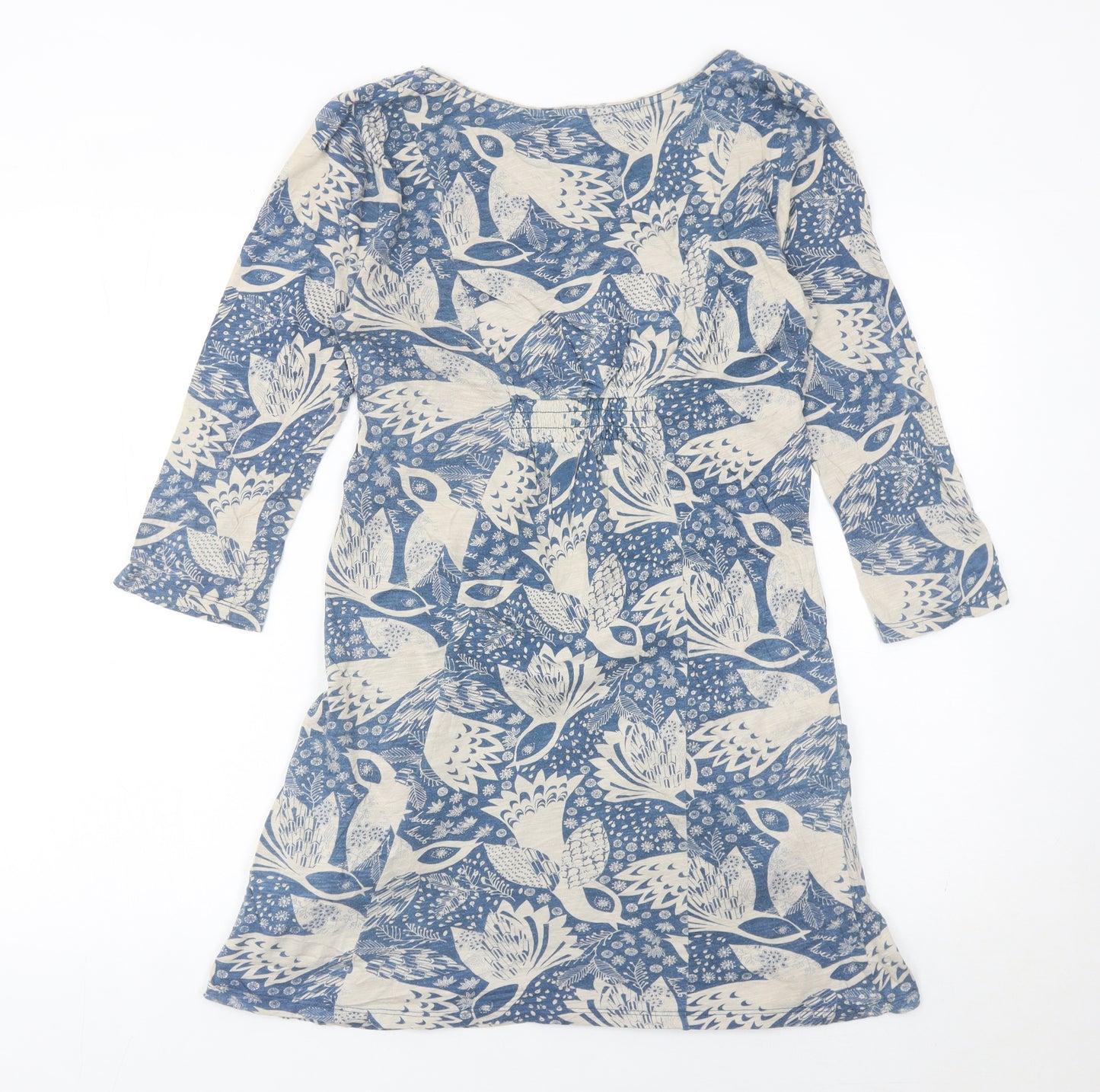 White Stuff Women’s Blue Cotton Knee Length Shift Dress Size 10