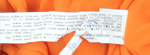 Zara Women’s Orange XS Mini Slip Dress Ruched Satin Cocktail