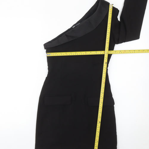 Zara Women’s Black One Shoulder Bodycon Dress Size 8 Party Cocktail