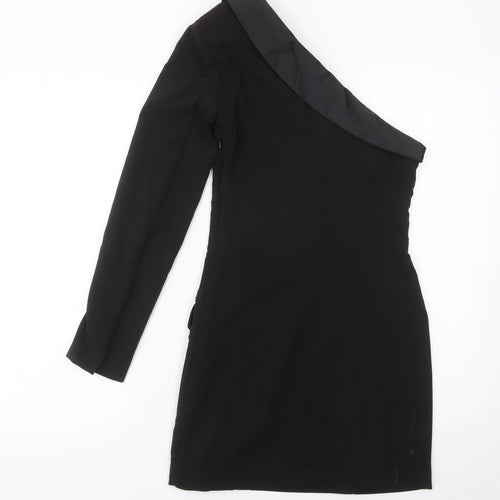 Zara Women’s Black One Shoulder Bodycon Dress Size 8 Party Cocktail