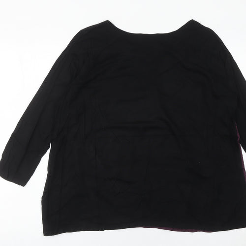 Laura Ashley Womens Multicoloured Silk Blouse UK16 Scoop Neck