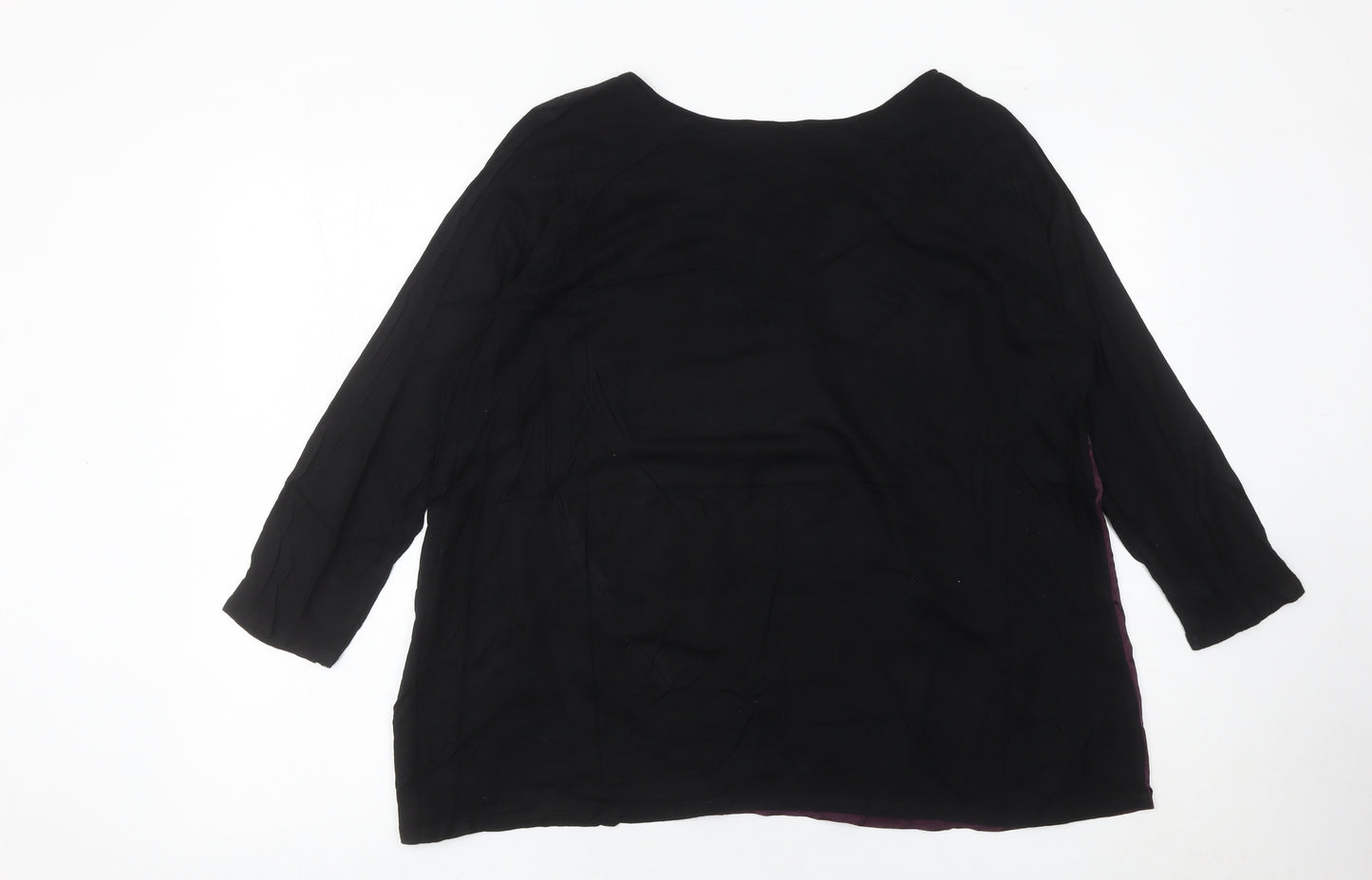 Laura Ashley Womens Multicoloured Silk Blouse UK16 Scoop Neck