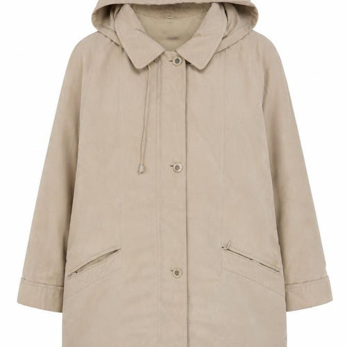 Eleganzé Women’s Beige Hooded Parka Coat Size 18