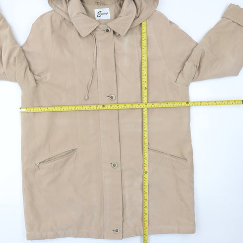 Eleganzé Women’s Beige Hooded Parka Coat Size 18