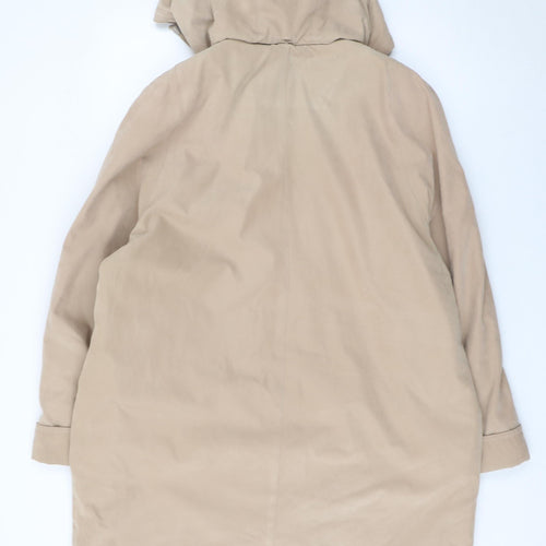 Eleganzé Women’s Beige Hooded Parka Coat Size 18