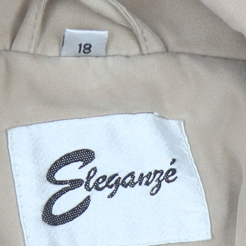 Eleganzé Women’s Beige Hooded Parka Coat Size 18
