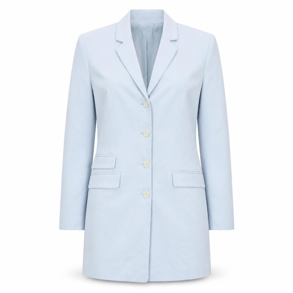 Front view of Miss H Update Women's Blue, size 8, Single-Breasted Blazer Jacket