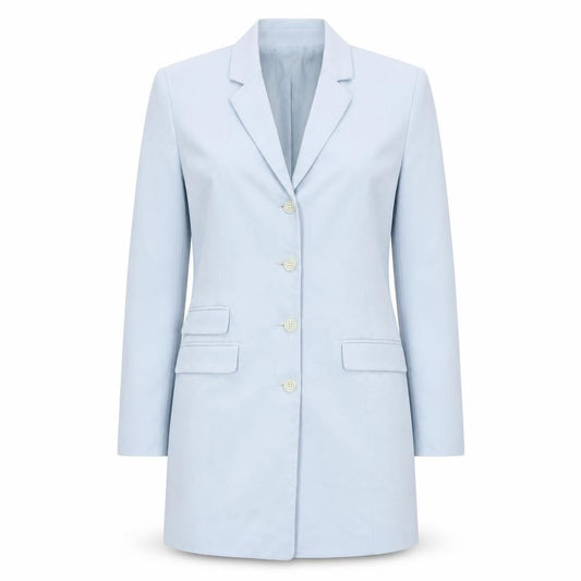 Front view of Miss H Update Women's Blue, size 8, Single-Breasted Blazer Jacket