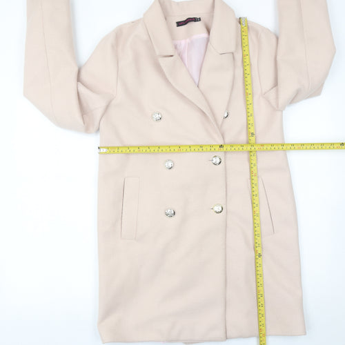 Uplander Women’s Beige Coat Size 12 Mid-Length Double Breasted