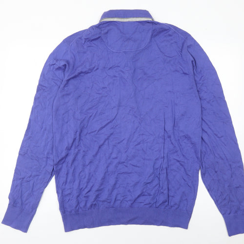 Hackett Mayfair Men's Purple 2XL Long Sleeve Polo Shirt Cotton Cashmere
