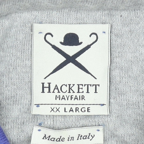 Hackett Mayfair Men's Purple 2XL Long Sleeve Polo Shirt Cotton Cashmere