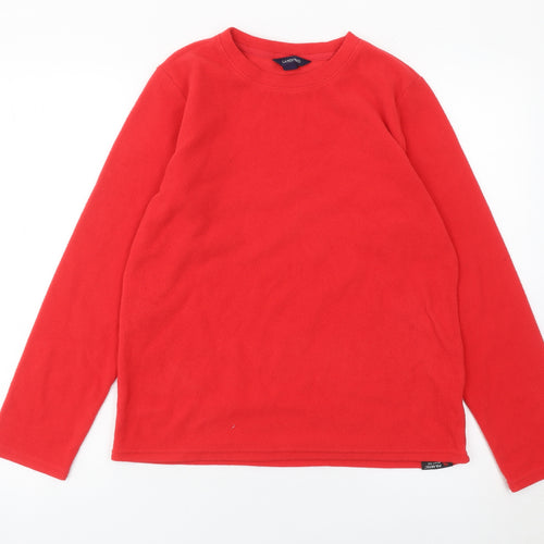 Lands' End Mens Red Fleece Pullover Sweatshirt Size M Regular