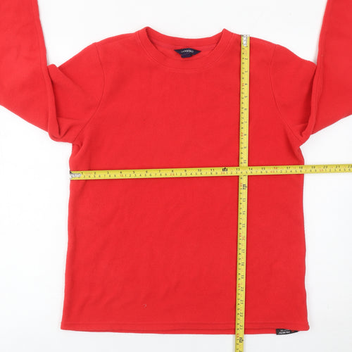 Lands' End Mens Red Fleece Pullover Sweatshirt Size M Regular