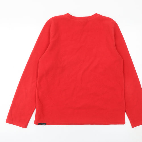 Lands' End Mens Red Fleece Pullover Sweatshirt Size M Regular