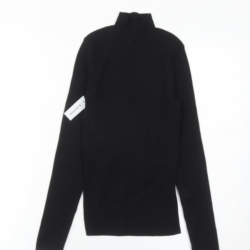 Babaton Women’s Black XS Mock Neck Slim Fit Pullover Jumper