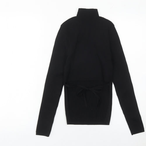 Babaton Women’s Black XS Mock Neck Slim Fit Pullover Jumper