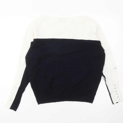 Mint Velvet Women’s XS Black White Star Jumper Pullover Knit