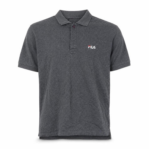 Fila Men's Grey Polo Shirt Size M Regular Fit Cotton Short Sleeve