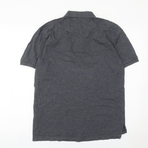 Fila Men's Grey Polo Shirt Size M Regular Fit Cotton Short Sleeve