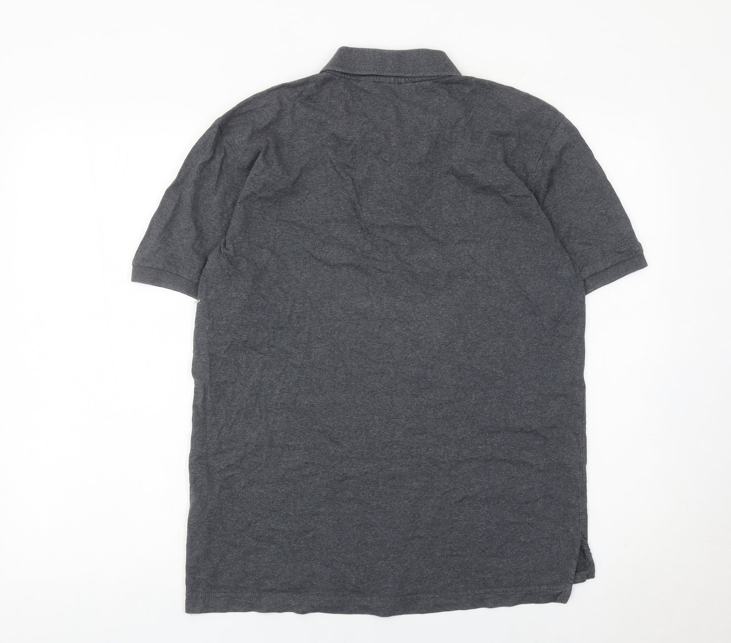 Fila Men's Grey Polo Shirt Size M Regular Fit Cotton Short Sleeve