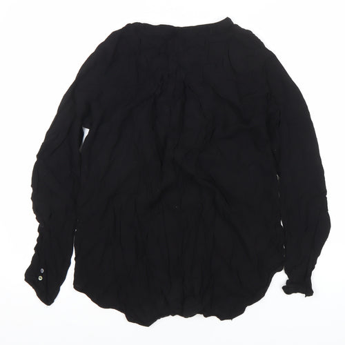 H&M Women’s Black Chiffon Blouse Size 8 Long Sleeve Button Up