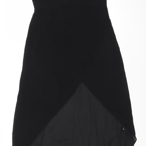H&M Divided Women’s Black Hi-Low Shift Dress Size 10 Sleeveless