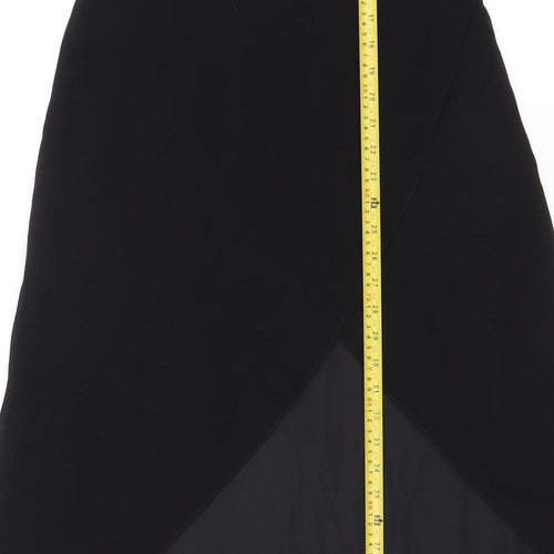 H&M Divided Women’s Black Hi-Low Shift Dress Size 10 Sleeveless