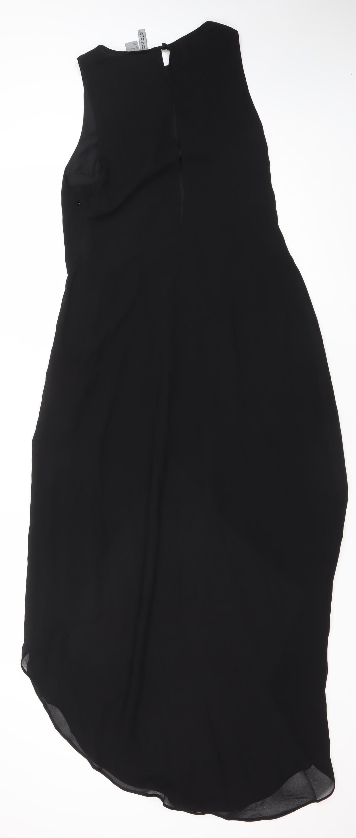 H&M Divided Women’s Black Hi-Low Shift Dress Size 10 Sleeveless