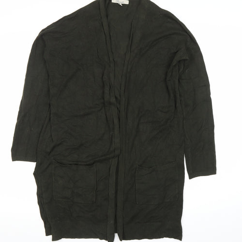 Pascale Women’s Black Cardigan Size 12 Long Sleeve Knit Pockets