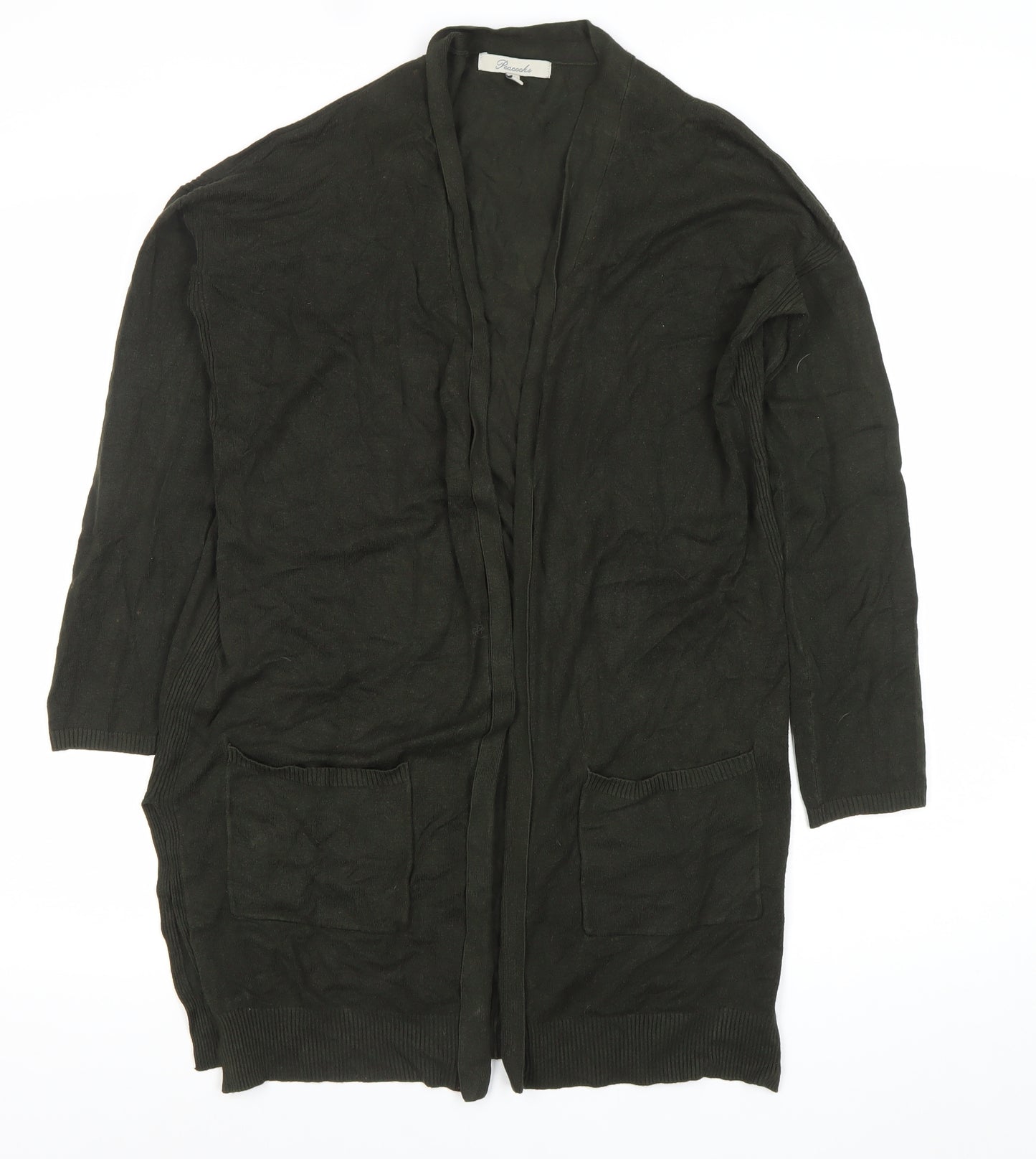 Pascale Women’s Black Cardigan Size 12 Long Sleeve Knit Pockets