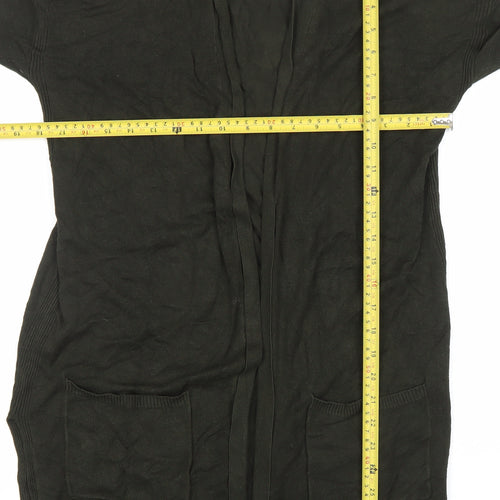 Pascale Women’s Black Cardigan Size 12 Long Sleeve Knit Pockets