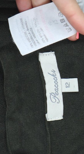 Pascale Women’s Black Cardigan Size 12 Long Sleeve Knit Pockets