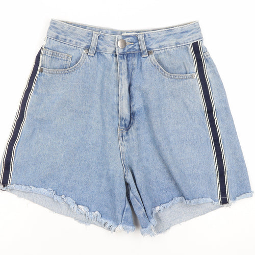 Cotton On Womens Blue High Rise Denim Cut-Off Shorts Size 10