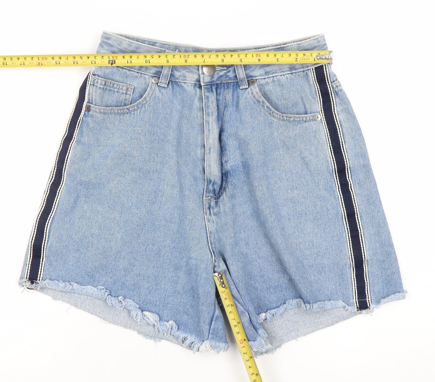 Cotton On Womens Blue High Rise Denim Cut-Off Shorts Size 10