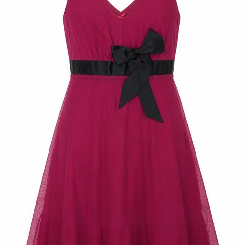 Next Women’s Pink A-Line Party Dress Size 12 Sleeveless Bow Detail