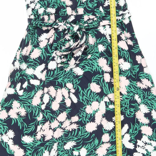 Marks and Spencer Women's Multicoloured Size 8 Floral Midi Fit & Flare Dress