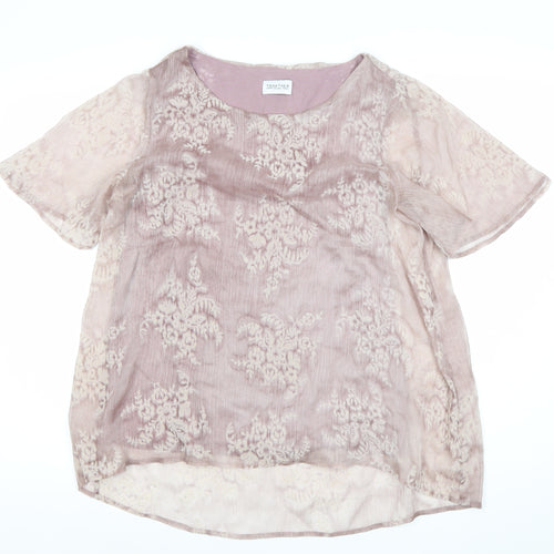 Together Women’s Pink Floral Sheer Blouse Size 12 Tunic Top
