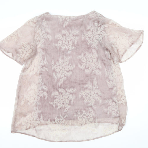 Together Women’s Pink Floral Sheer Blouse Size 12 Tunic Top