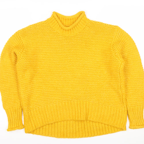 Lou & Grey Women’s Yellow Chunky Knit Mock Neck Jumper XS