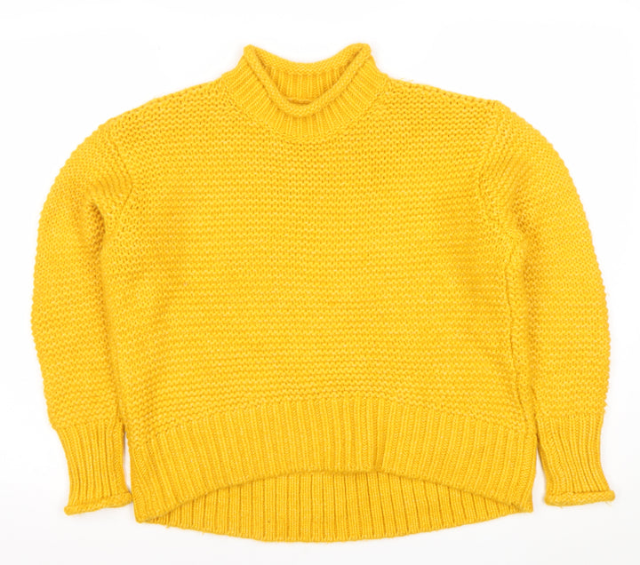 Lou & Grey Women’s Yellow Chunky Knit Mock Neck Jumper XS